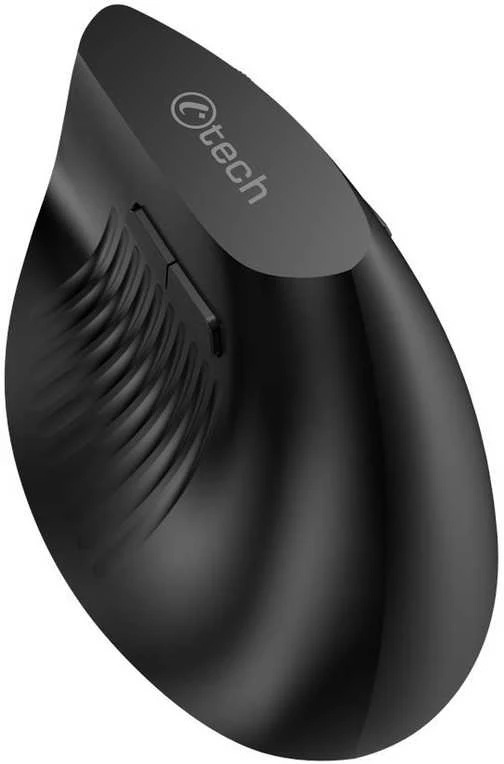 Pelė C-Tech C-TECH Myś VEM-15, vertikalus, belaidė, BT5.0 + 2,4GHz, 1600DPI, baterie 400 mAh, juoda