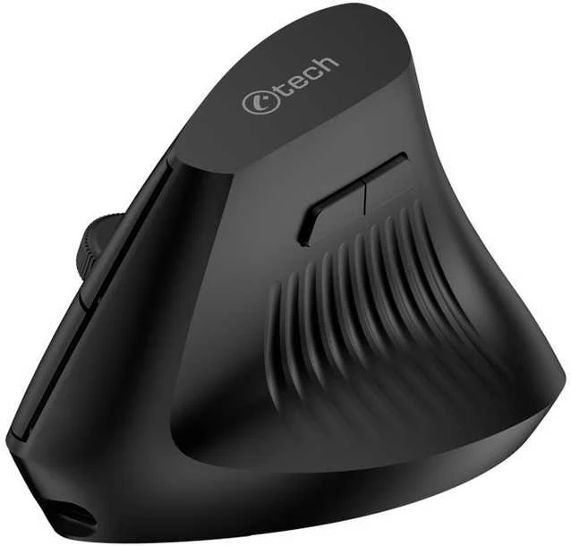 Pelė C-Tech C-TECH Myś VEM-15, vertikalus, belaidė, BT5.0 + 2,4GHz, 1600DPI, baterie 400 mAh, juoda
