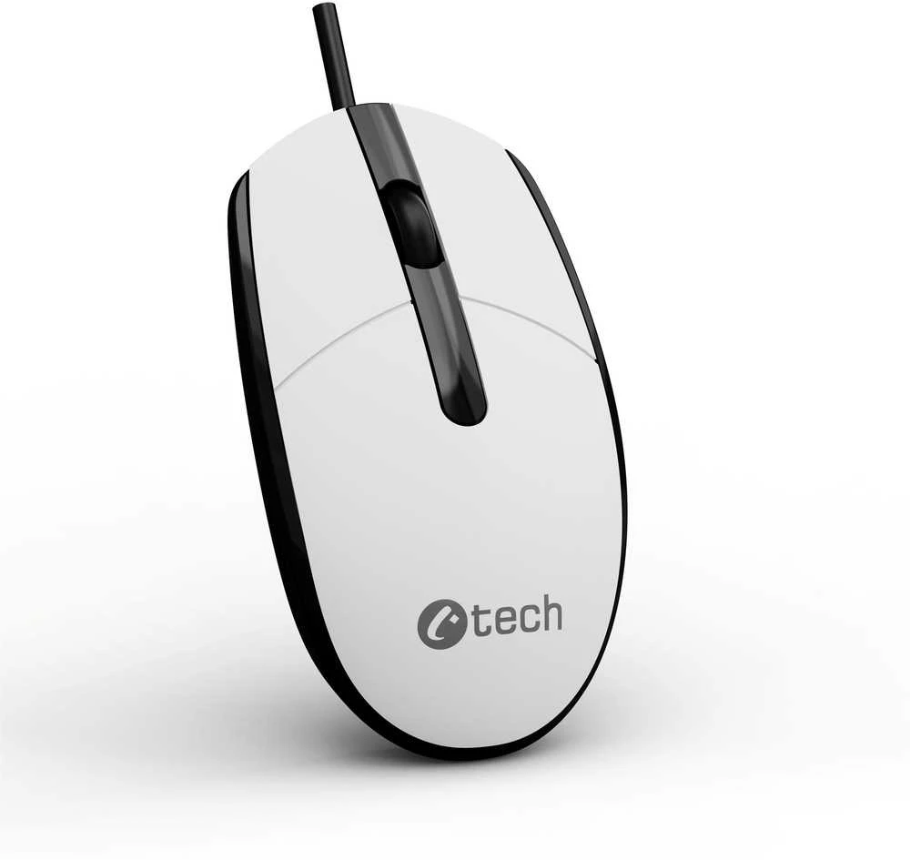 Pelė C-Tech C-TECH Myś WM-10, juoda/balta, USB