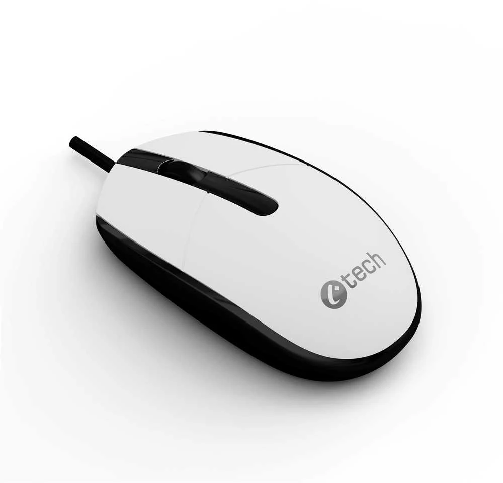 Pelė C-Tech C-TECH Myś WM-10, juoda/balta, USB