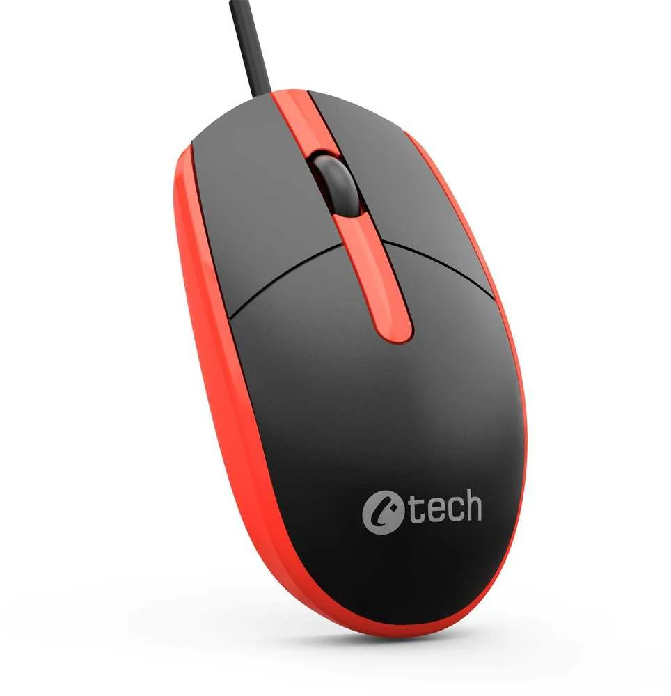 Pelė C-Tech C-TECH Myś WM-10 juoda/raudona USB