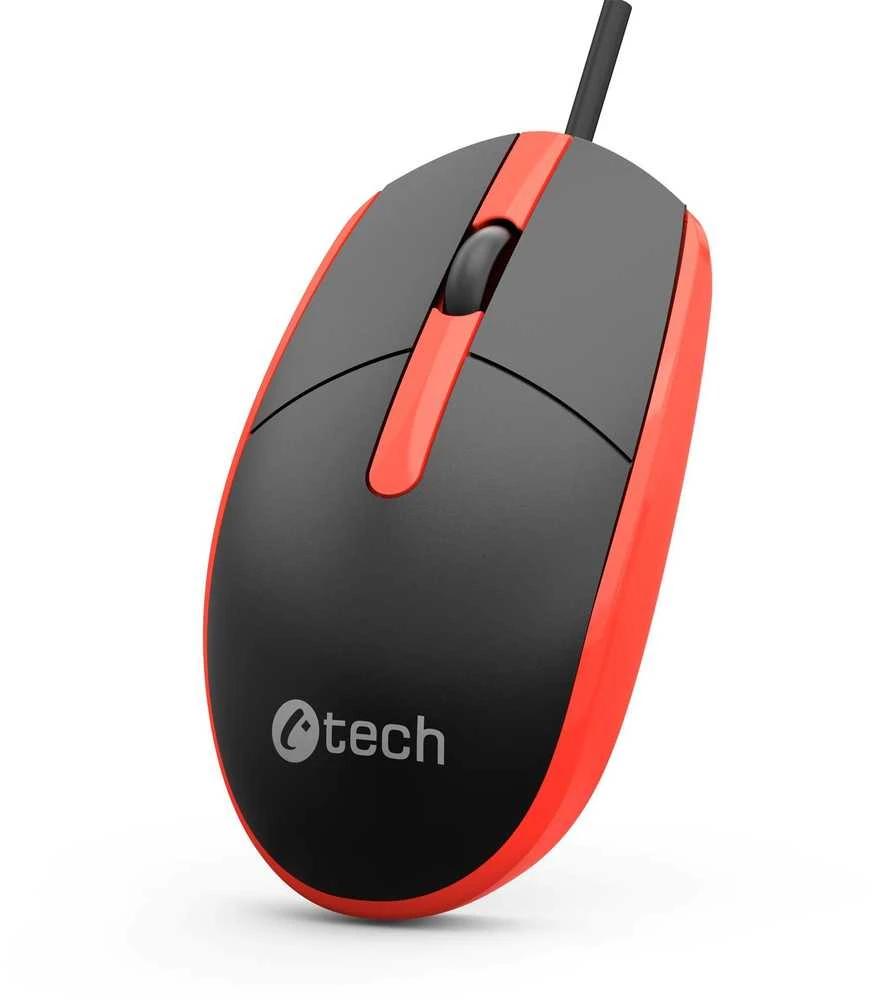 Pelė C-Tech C-TECH Myś WM-10 juoda/raudona USB