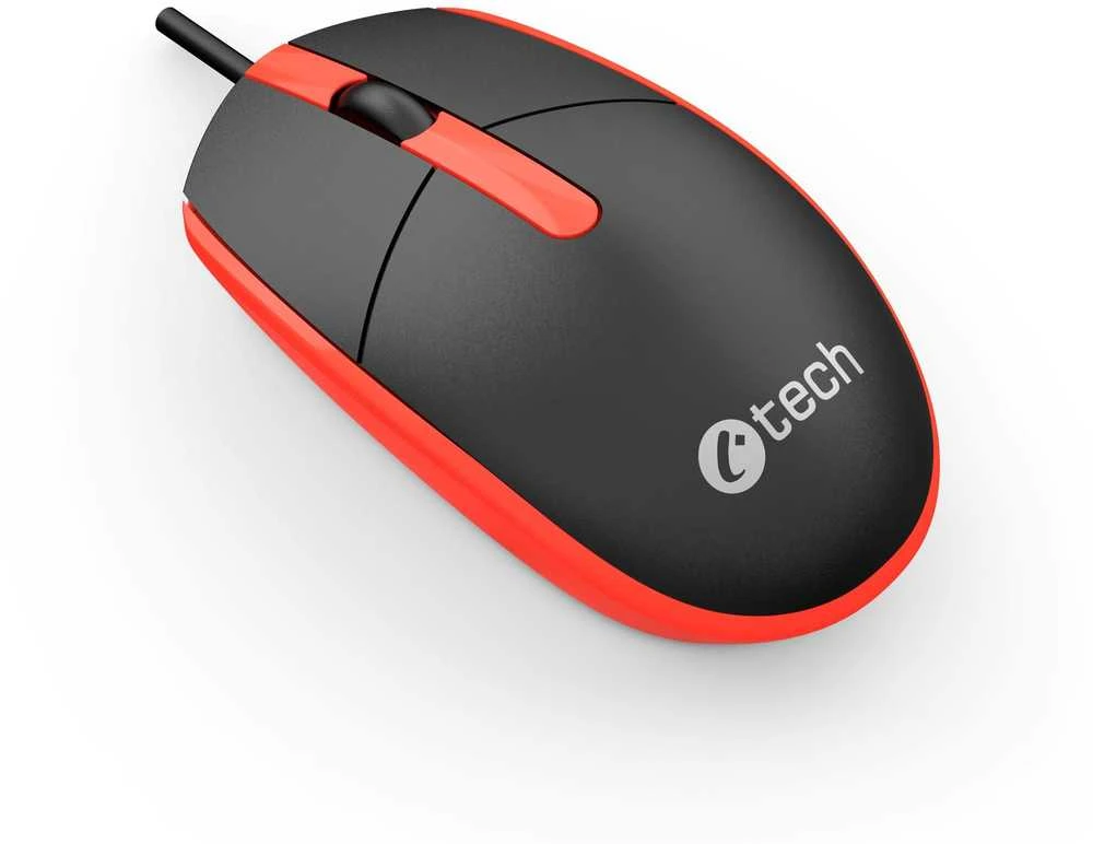 Pelė C-Tech C-TECH Myś WM-10 juoda/raudona USB