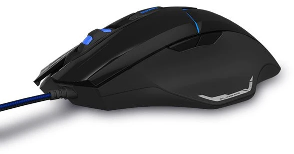 E-Blue E-Mėlyna E-mėlynas Mazer V2 Pelė su laidu, juoda, 2500DPI