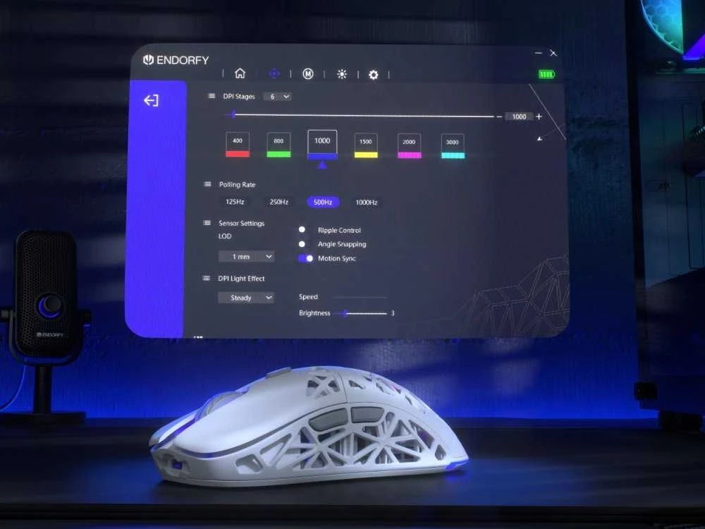 ENDORFY LIV Wireless Onyx Baltas Pelė žaidimams (EY6A019)