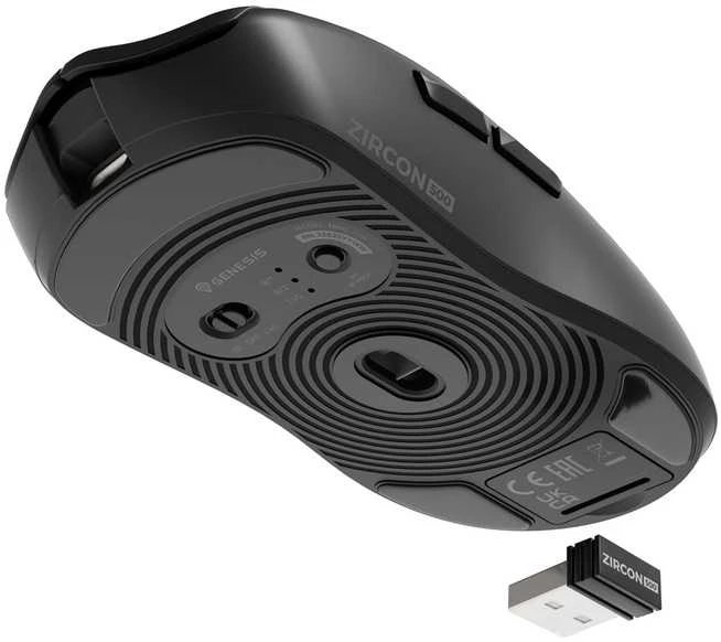 Genesis ZIRCON 500 G2 | Pelė žaidimams | Wireless/su laidu | 2.4 GHz, Bluetooth, USB | Juodas
