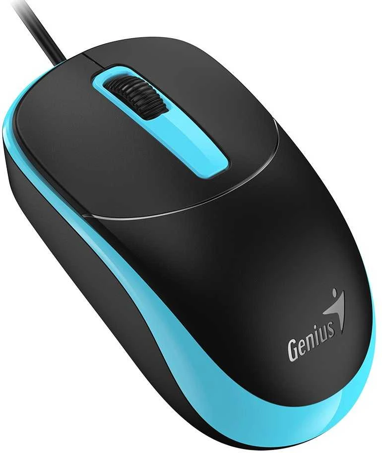 Genius DX-123 Pelė su laidu, juoda-mėlyna, 1200DPI