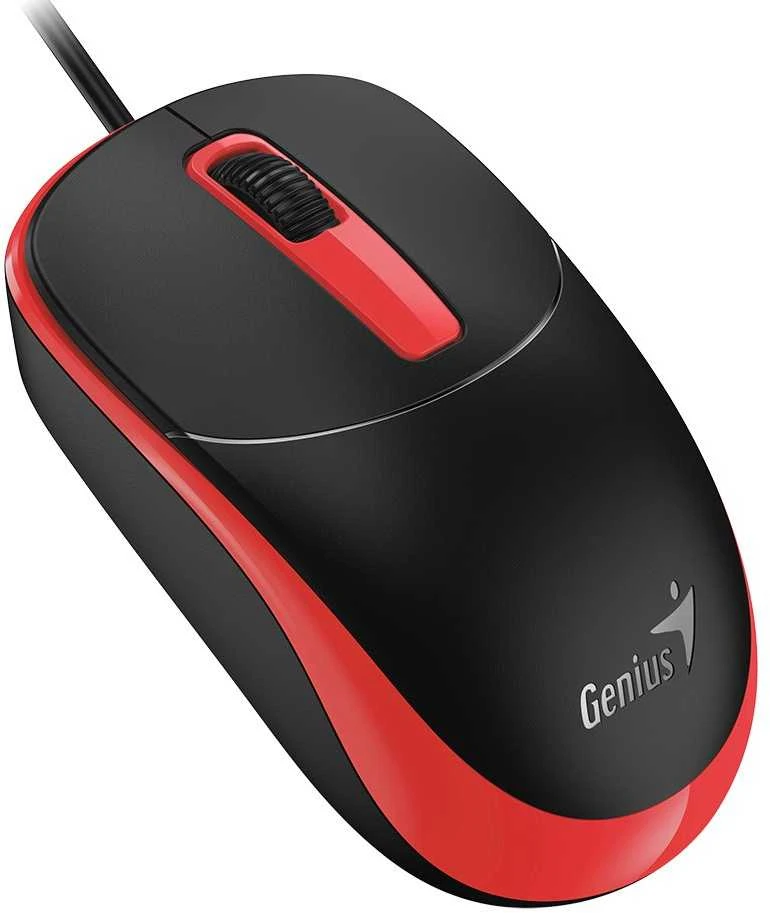 Genius DX-123 Pelė su laidu, juoda-raudona, 1200DPI