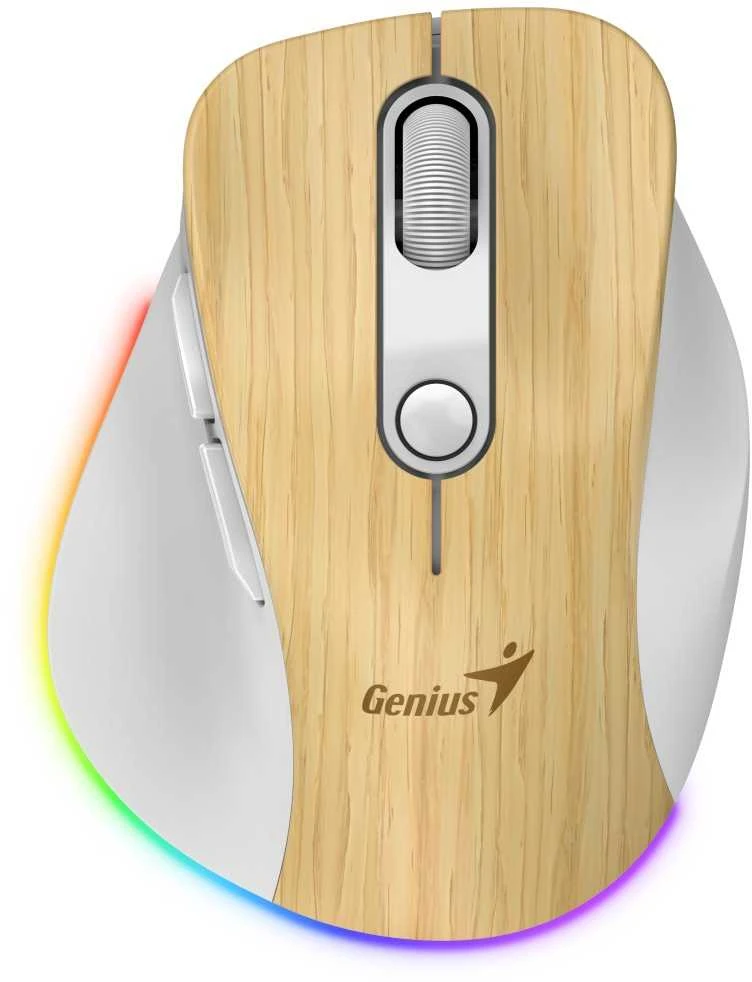 Genius Ergo 9000S Pro Bevielė pelė, balta ir-smėlio spalva, 2400DPI