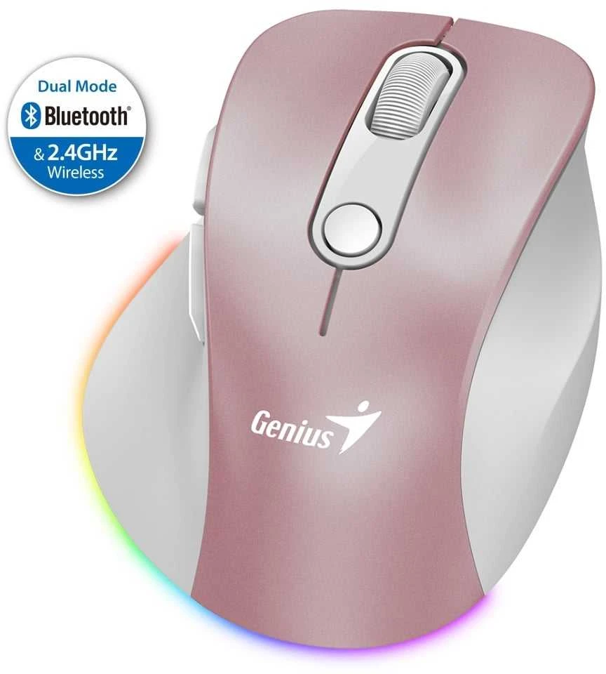 Genius Ergo 9000S Pro Bevielė pelė, rožinė, 2400DPI