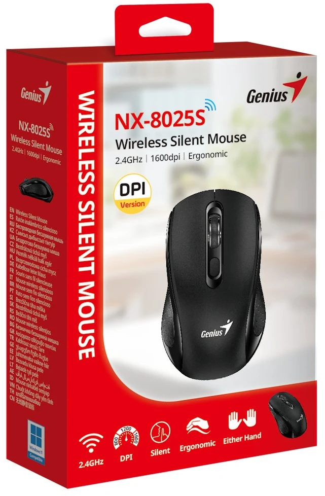 Genius NX-8025S Bevielė pelė, juoda, 1600DPI