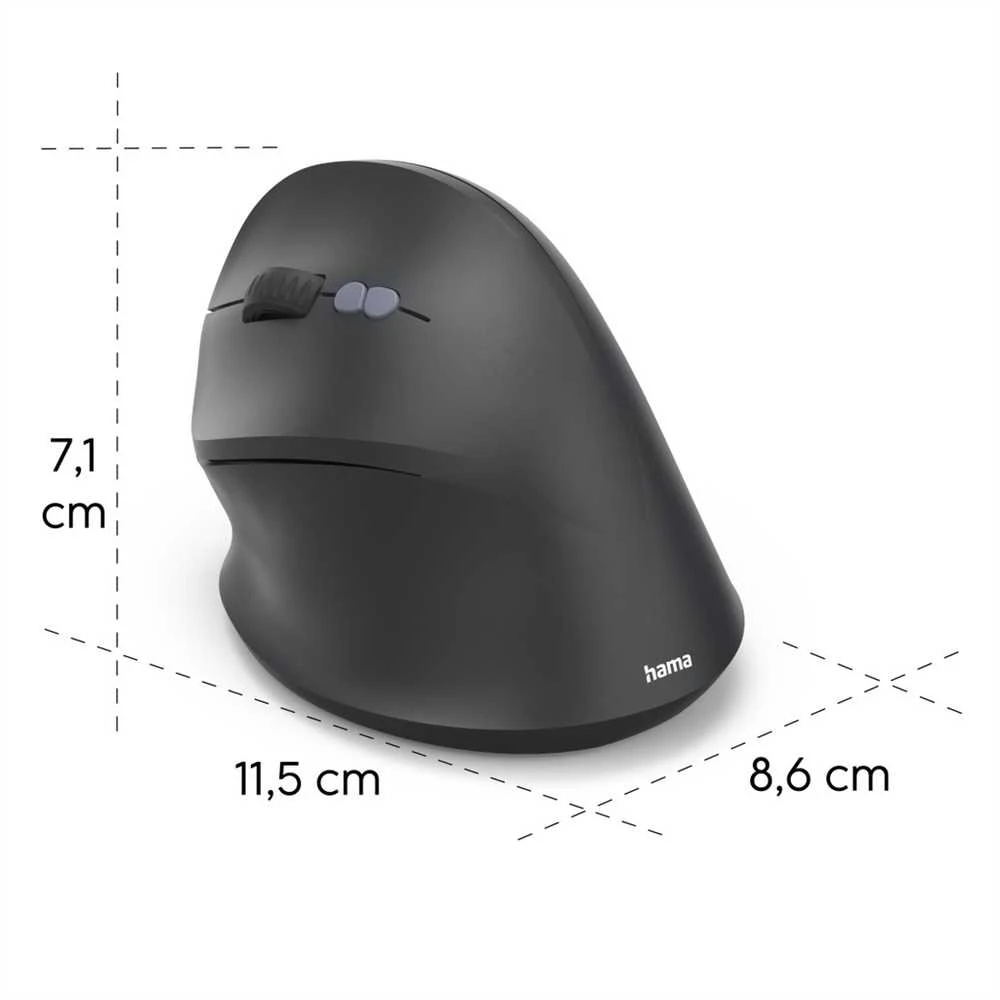 Hama EWM-500 vertikali pelė kairiarankiams belaidė juoda