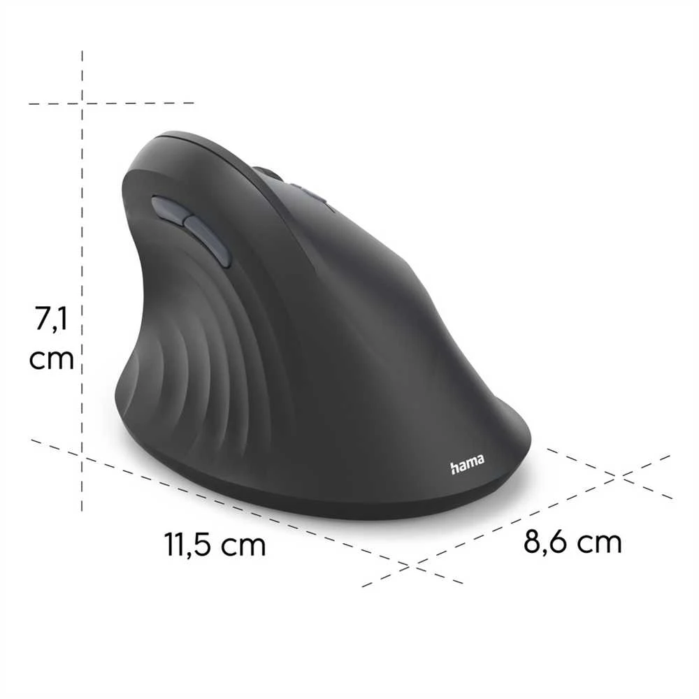 Vertikali pelė Hama EWM-600 belaidė juoda