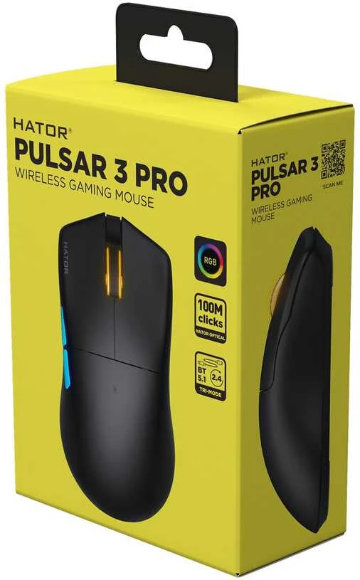 Pelė Myszka žaidimams Hator Pulsar3 Pro Wireless 3 HTM640 su laidu 30000 dpi optinė juoda
