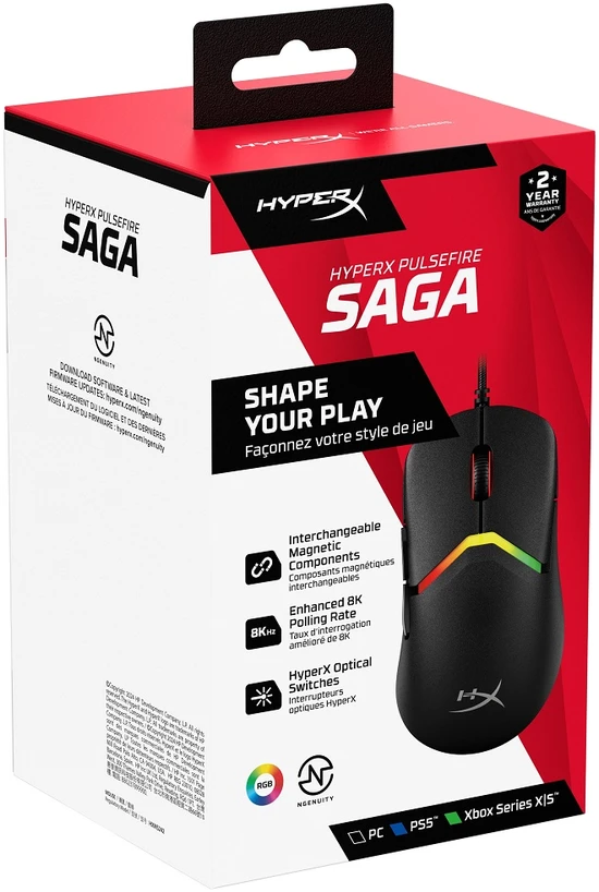 Hewlett Packard (HP) HP HyperX Pulsefire Saga Pelė su laidu žaidimams