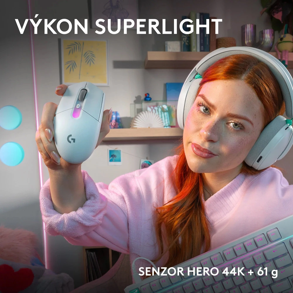LOGITECH G305 X SUPERLIGHT Belaidė pelė žaidimams - Baltas - 2.4GHZ - EER2 - 933