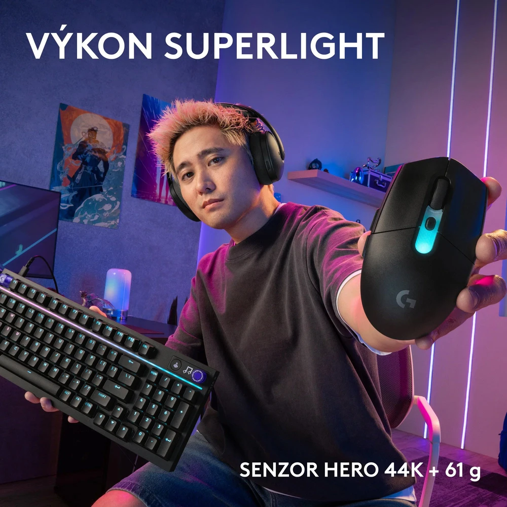 Pelė Myszka žaidimams Logitech G305 X Superlight belaidė 44000 dpi optinė juoda