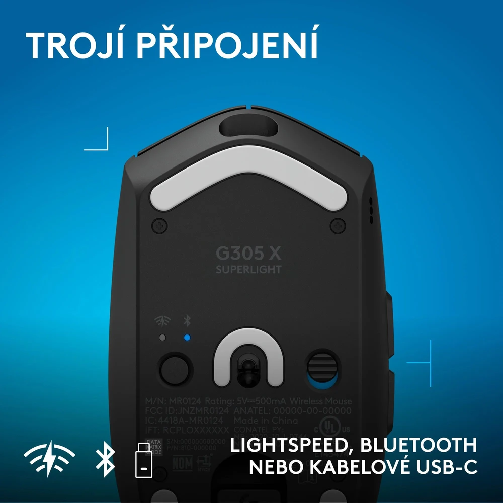 Pelė Myszka žaidimams Logitech G305 X Superlight belaidė 44000 dpi optinė juoda