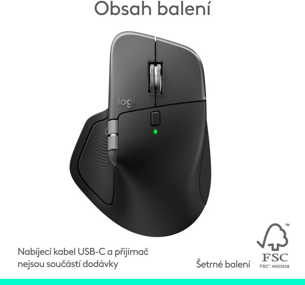 Pelė LOGITECH MX Master 4, skirta „Mac“ – SPACE Juodas – BT – EMEA28i-935