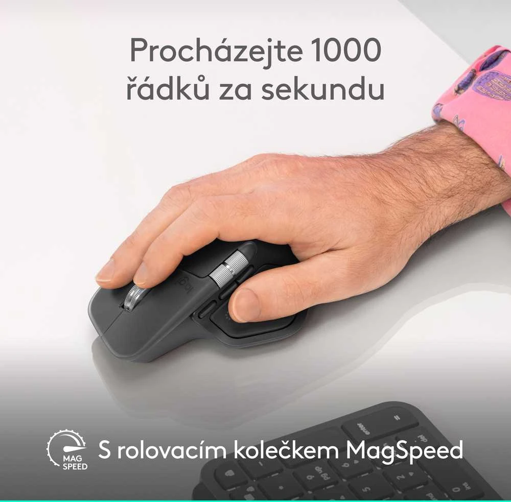 Logitech MX Master 4 belaidė pelė | spalva: šviesiai pilka (Pale Grey) - 910-007563