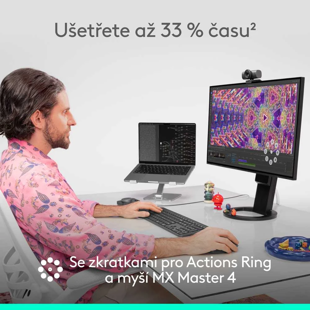 Logitech MX Master 4 belaidė pelė | spalva: šviesiai pilka (Pale Grey) - 910-007563