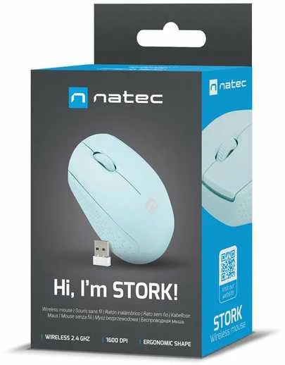 Kompiuterio Pelė - NATEC STORK Belaidė Optinė 1600 DPI USB Type-A Ambidextrinė