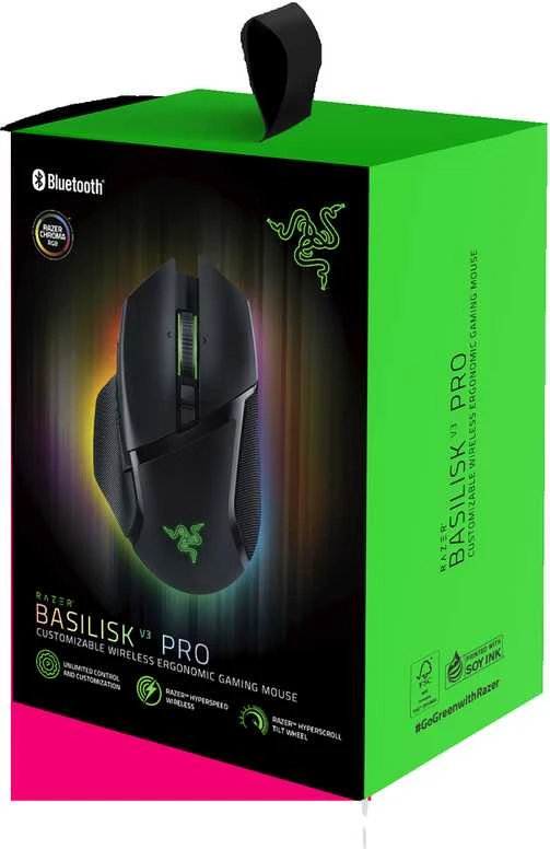 Belaidė žaidimų pelė Razer Basilisk V3 Pro, Juodos spalvos