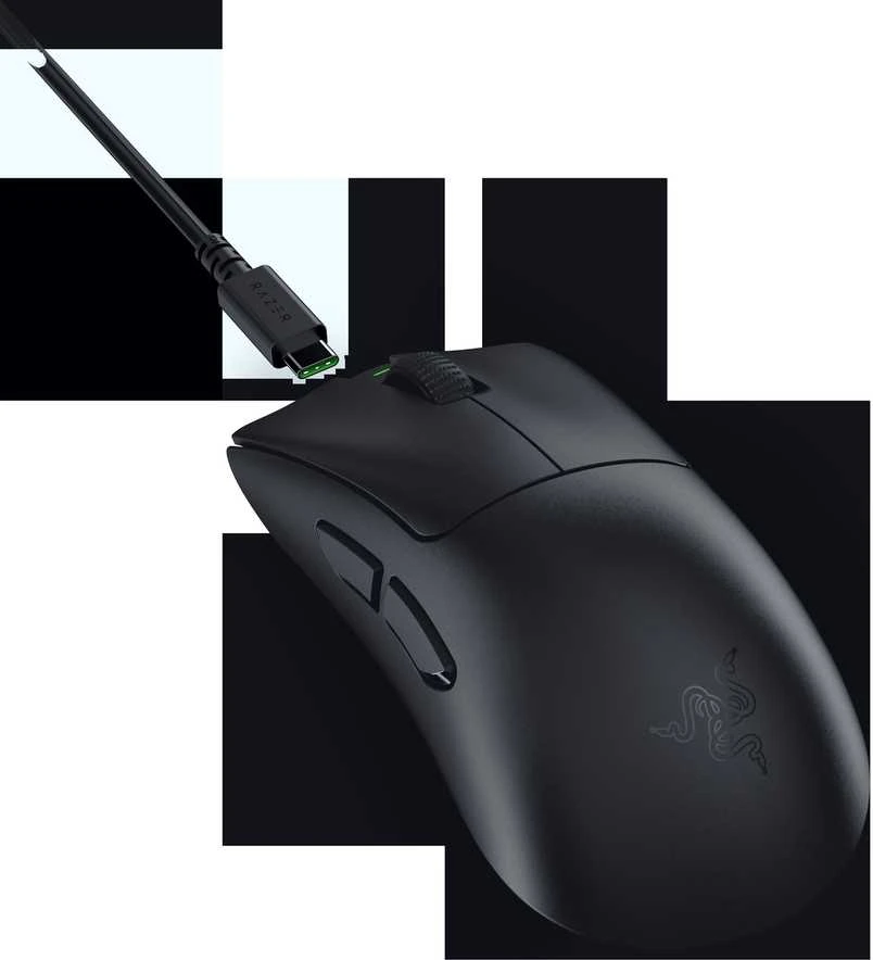 Razer DeathAdder V3 HyperSpeed | Pelė žaidimams | Wireless/su laidu | USB / 2.4 GHz | Juodas