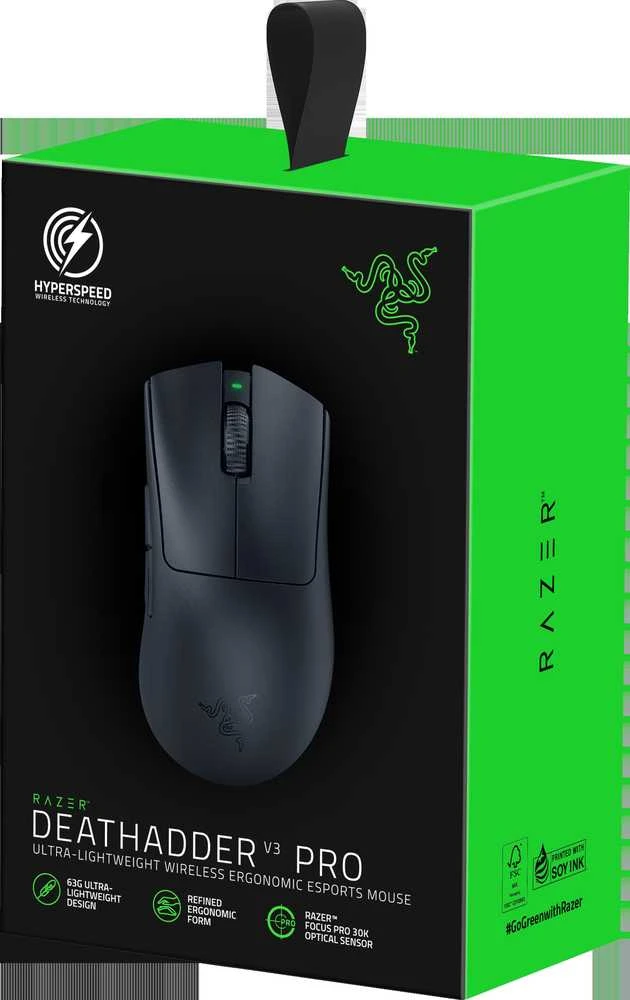 Razer | DeathAdder V3 Pro | Pelė žaidimams | Wireless | Optinė | Juodas | No