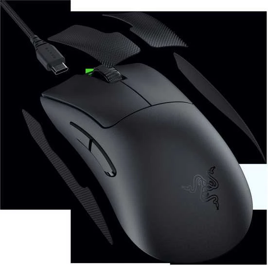 Razer | DeathAdder V3 Pro | Pelė žaidimams | Wireless | Optinė | Juodas | No