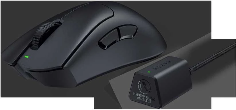 Pelė Myszka žaidimams Razer DeathAdder V3 Pro + HyperPolling Dongle belaidė 30000 dpi optinė juoda