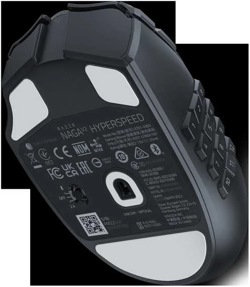 Razer | Naga V2 HyperSpeed | Wireless | Pelė žaidimams | 2.4GHz, Bluetooth | Juodas | No