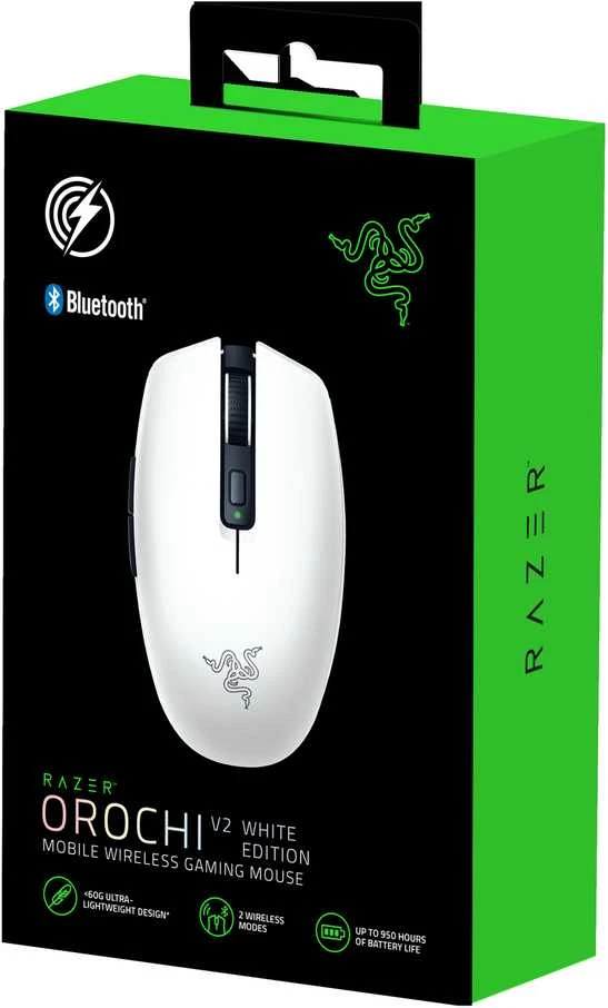 Ultra-Lengva Belaidė Žaidimų Pelė Razer Orochi V2, Balta
