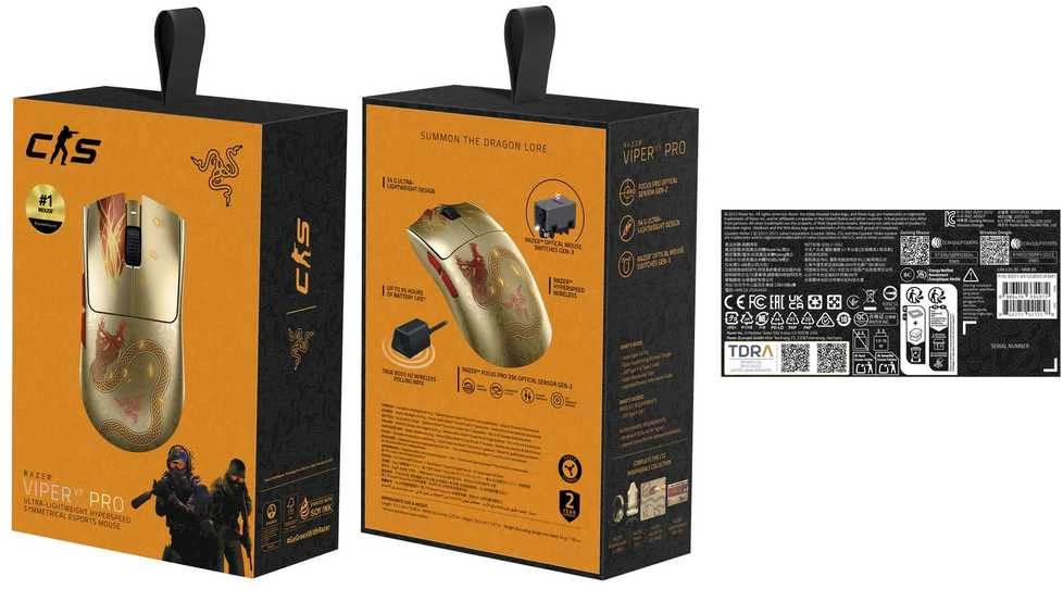 Razer Pelė žaidimams | Viper V3 Pro | Wireless/su laidu | Counter Strike 2 Edition