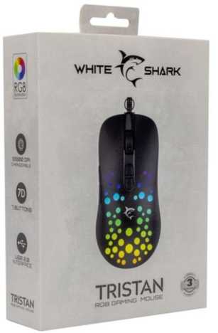 Pelė White Shark Baltas Shark Baltas Shark TRISTAN-B-2 GM-9004, Juodas RGB