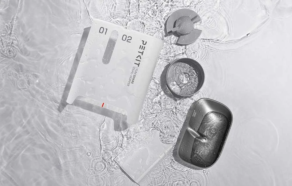 Automatinė šėrykla Petkit YumShare Dual Hopper, baltos spalvos