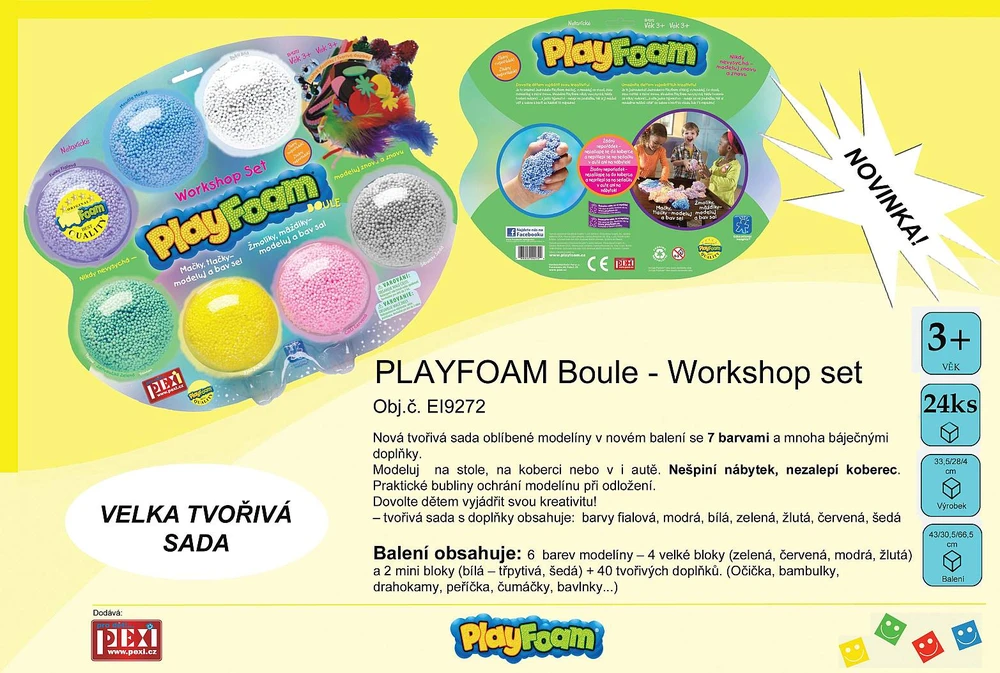 Pexi PlayFoam® rutulys, didelis kūrybinio modeliavimo plastilino rinkinys