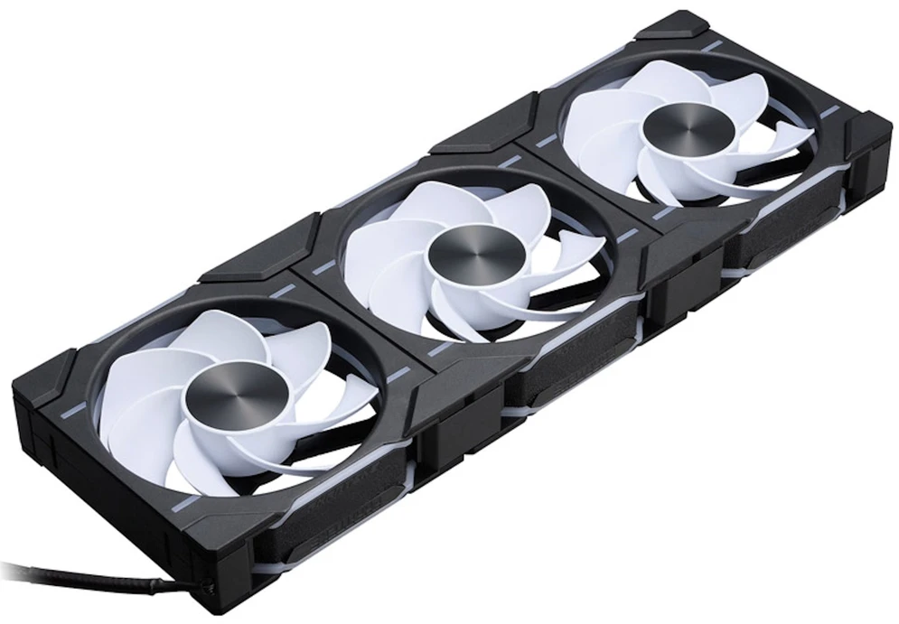 PHANTEKS D30 PWM Reverse Airflow D-RGB, 3-pack - 120mm, juoda