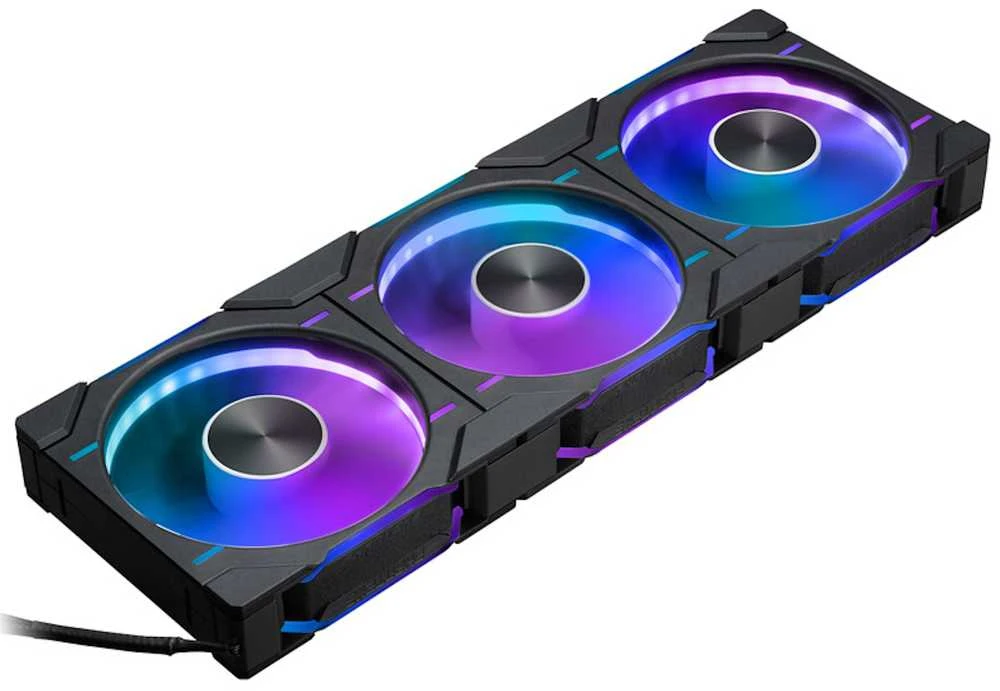 PHANTEKS D30 PWM Reverse Airflow D-RGB, 3-pack - 120mm, juoda