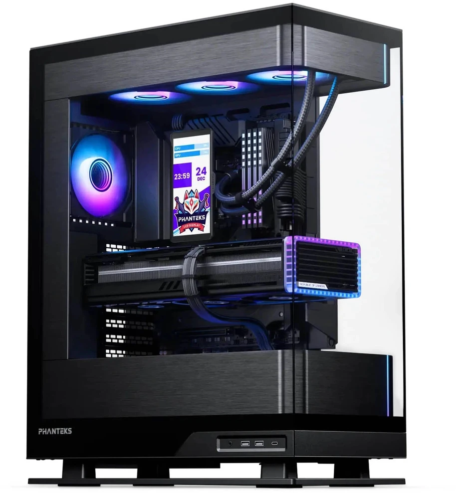Phanteks Glacier One 360M25 LCD AiO Vanduo Cooling, 6-Inch Ekranas – 360mm, Juodas