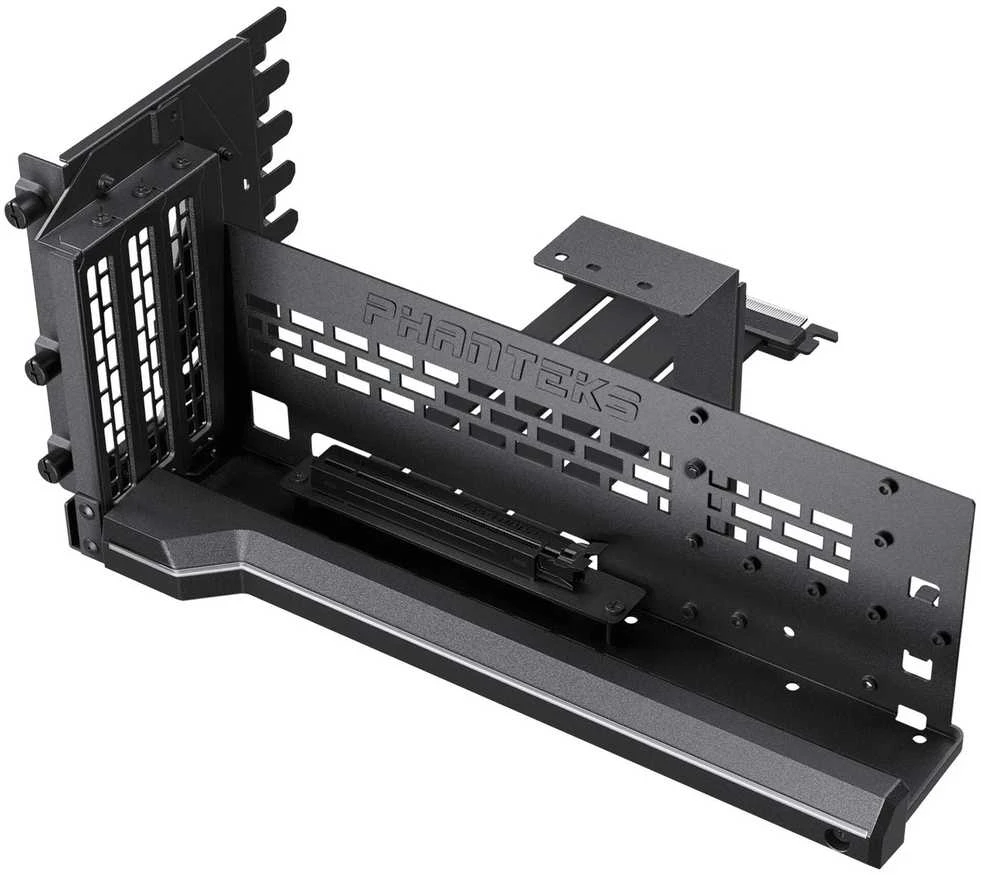 „Phanteks Premium PCIe Gen 5“ vertikalus GPU laikiklis, DRGB, su PCIe 5.0 jungties kabeliu – 220 mm, juodas
