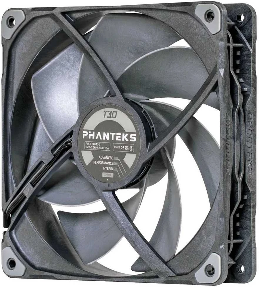 „Phanteks T30 PWM“ 140 mm ventiliatorius, 3 vnt. pakuotėje – Juodas