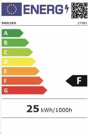 Monitorius Philips B Line 275B1/00 LED ekranas 68,6 cm (27") 2560 x 1440 pikseliai 2K Ultra HD LCD Juoda