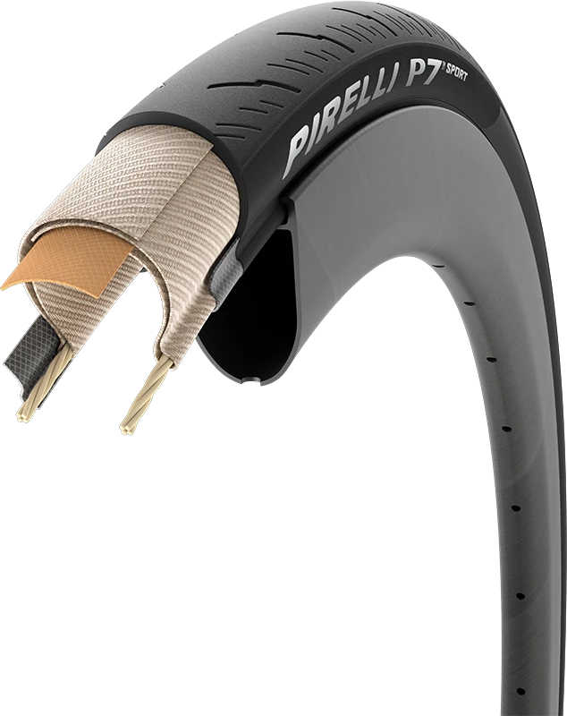 „Pirelli™ P7 Sport“ padanga, 26–622, „TechBELT“, 60 tpi, „Pro“ (keliui), juoda
