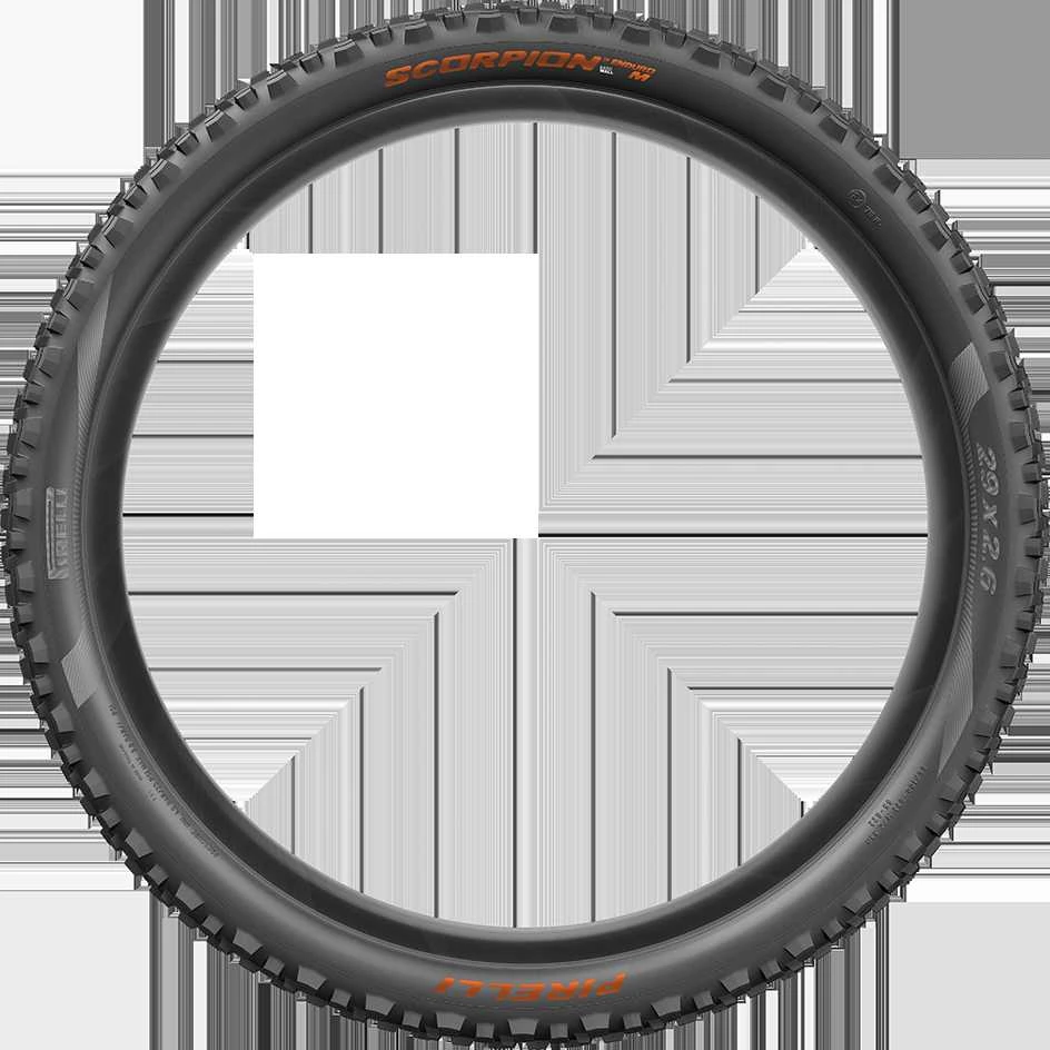 Pirelli Scorpion Enduro M 29 x 2.6, kietos sienelės, 60 tpi, SmartGRIP Gravity, oranžinės
