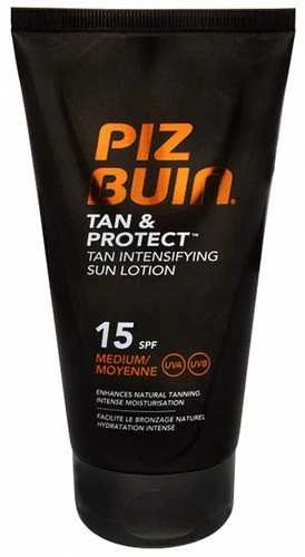 Įdegį spartinantis apsaugos nuo saulės losjonas Piz Buin Tan And Protect, SPF 15, 150 ml