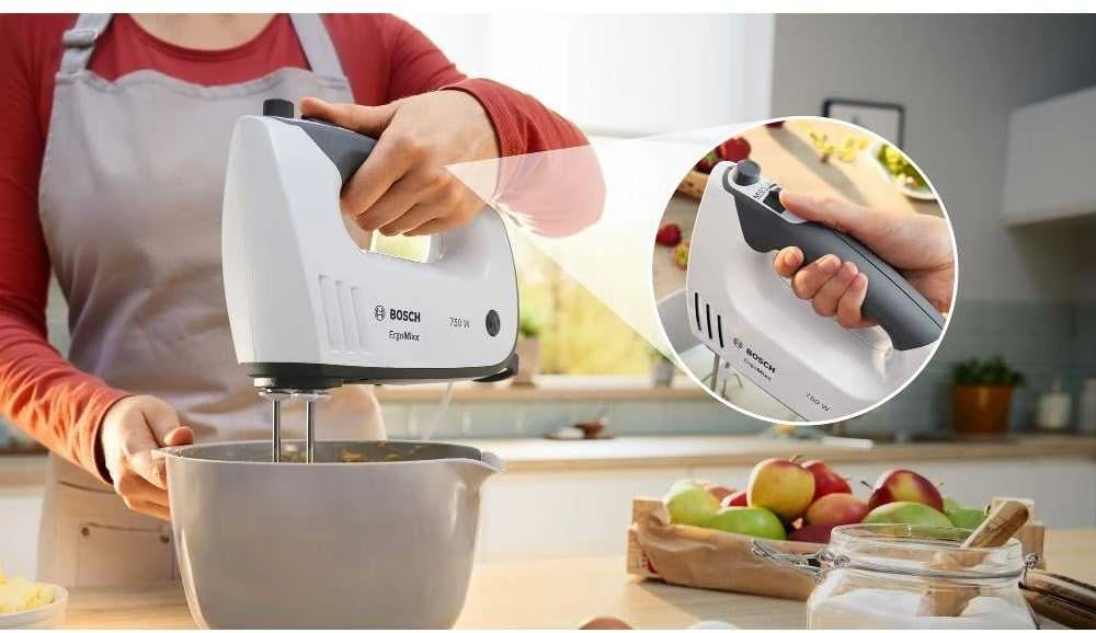 Plakiklis Rankinis Mikseris - Bosch MFQ37400 750 W 5 Greičių Pilkas, Baltas