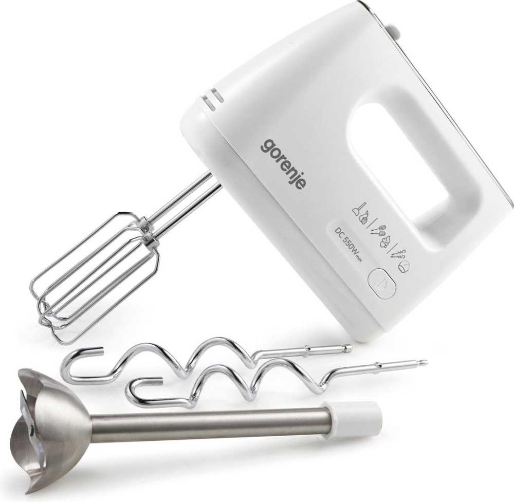 Plakiklis Gorenje | Mixer | M550CSDC | Hand Mixer | 400 W | Greičių skaičius 5 | Turbo mode | Chopper | Baltas