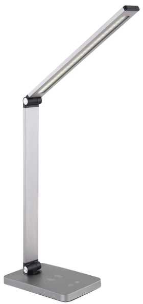 Stalinė lempa Platinet PLATINET DESK LAMP lampka biurkowa 10W, aliuminio, wireless charging, 3 STEP DIMMING, 5 STEP COLOR SET, sidabrinis [46023]