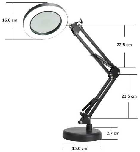 Stalinė lempa Platinet juoda (PDLD11)